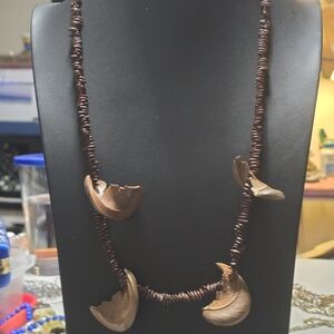 Vtg Handmade Apple Seed Beaded Hippie Boho Necklace Lot 8
